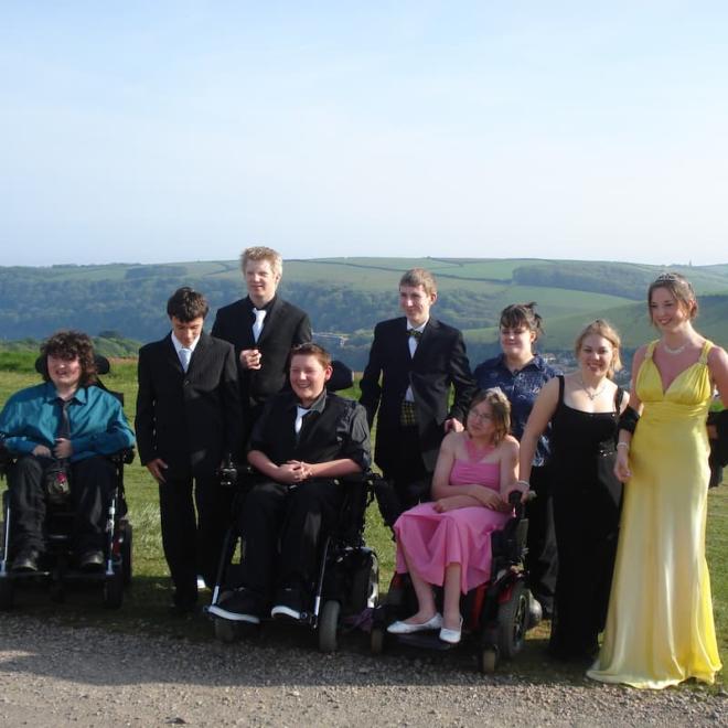 Heather and her group at their end of project prom.