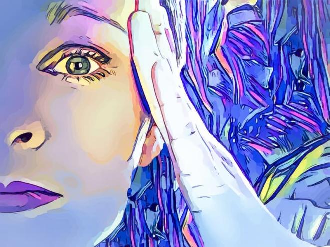 Illustration of a person holding their head in stress.