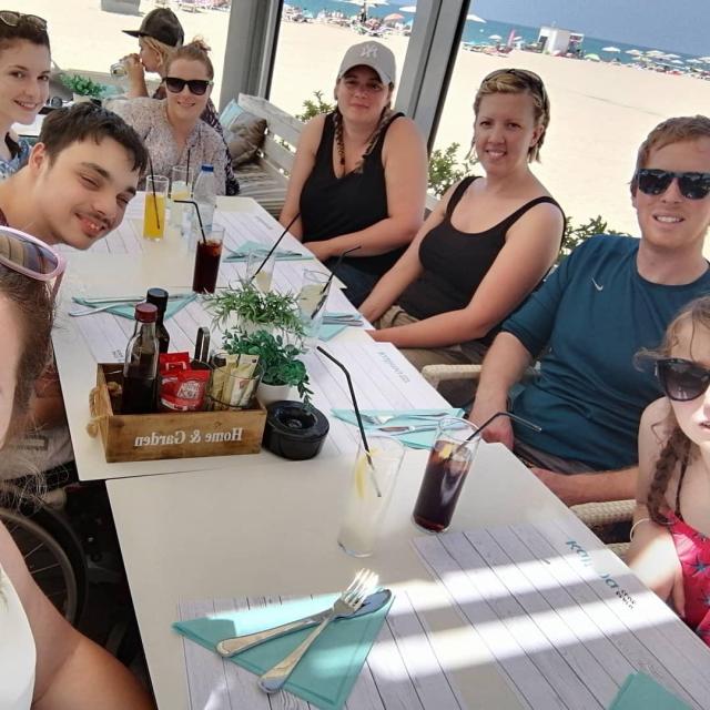 Group lunch at the beach